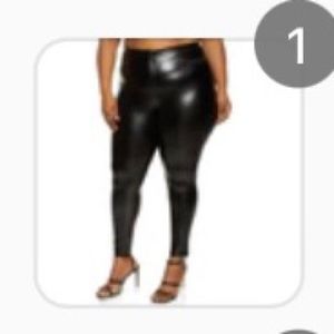 Zip Front Faux Leather Pants